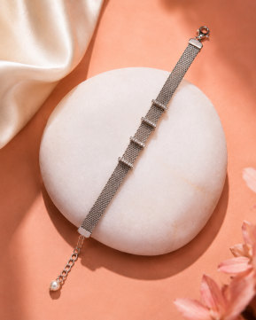 Silvieve Celeste Mesh Bracelet – 925 Sterling Silver